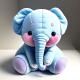 14-2126736222-Cute kawaii Squishy elephant plush toy, realistic texture, visible stitch line, soft smooth lighting, vibrant stud