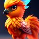 A cute adorable baby phoenix made of crystal ball with low poly eye’s highly detailed intricated concept art trending artstation 8k